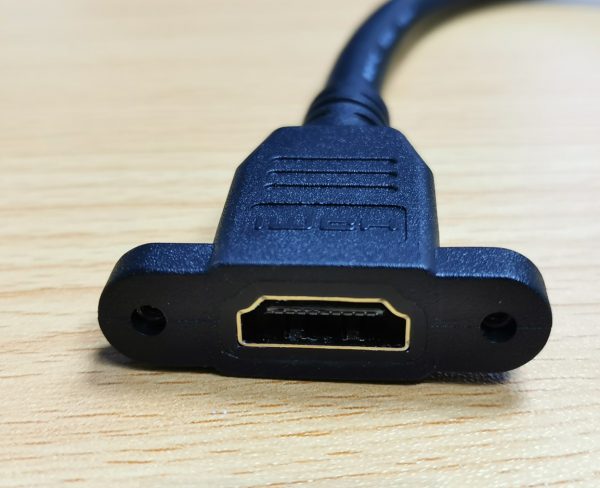 HDMI 4K Male to HDMI Female Panel Mount Extension Cable Flat Mount - Image 2