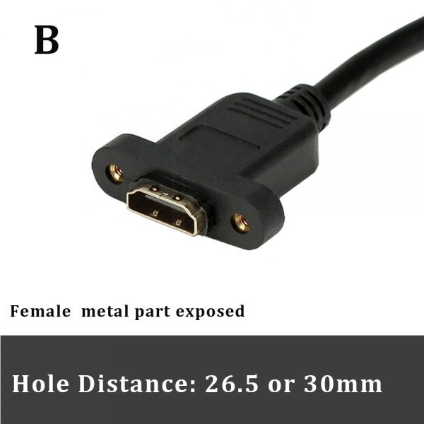 HDMI 4K Male to HDMI Female Extension HDMI Cable Female Socket Metal Exposed - Image 4