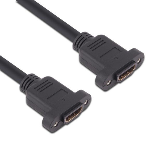 HDMI Female to Female 4k Cable, M3 Screw Wall Mount Panel Mount 2.0 Cable Female Port Plastic Exposed - Image 3