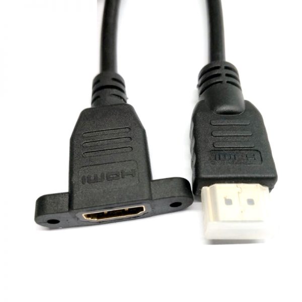 HDMI 4K Male to HDMI Female Panel Mount Extension Cable Flat Mount - Image 4