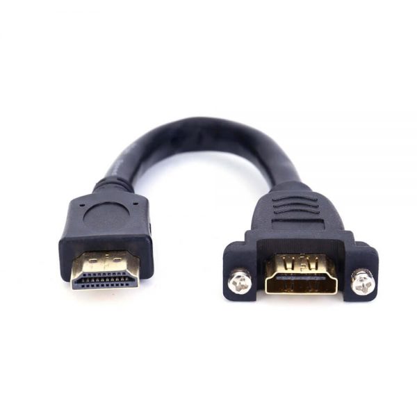 4K HDMI Extension Cable Male to Female M3 Screw Panel Mount Wall Mount 2.0 Female Snap-In - Image 3