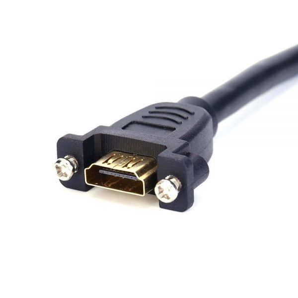 4K HDMI Extension Cable Male to Female M3 Screw Panel Mount Wall Mount 2.0 Female Snap-In - Image 5