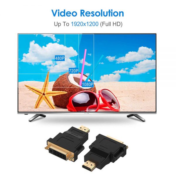 HDMI to DVI I Dual Link Adapter Converter Coupler - Imagen 4