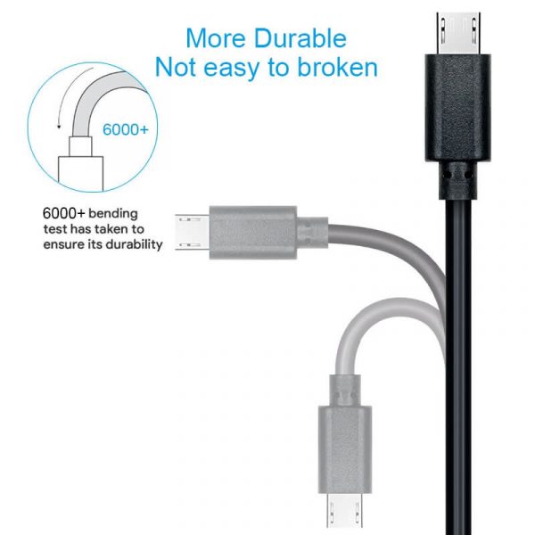 High Speed USB 2.0 Type A Male to Micro B Male Data Charging Cable, 480Mbps - Imagen 4