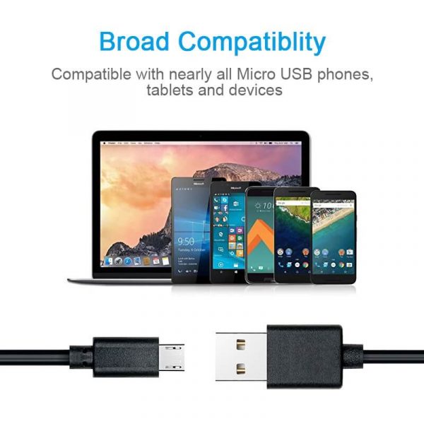 High Speed USB 2.0 Type A Male to Micro B Male Data Charging Cable, 480Mbps - Imagen 5