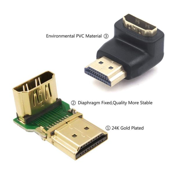 4K Angle, Swivel, Straight Male to Female HDMI Coupler Adapter - Image 3