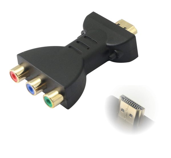 HDMI Male to 3RCA Female, HDMI to RCA Audio Coupler – Image 2