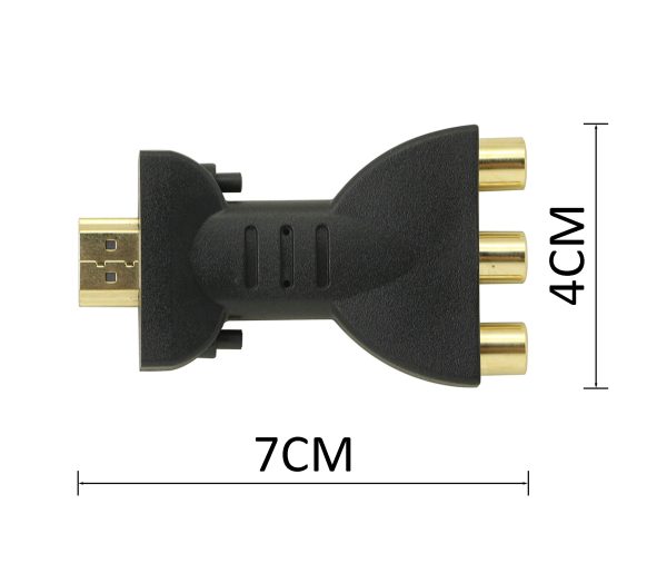 HDMI Male to 3RCA Female, HDMI to RCA Audio Coupler – Image 5