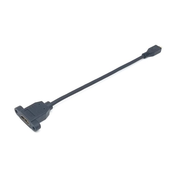 Micro HDMI to HDMI Panel Mount Cable, Male to Female Extension Cable - Image 3