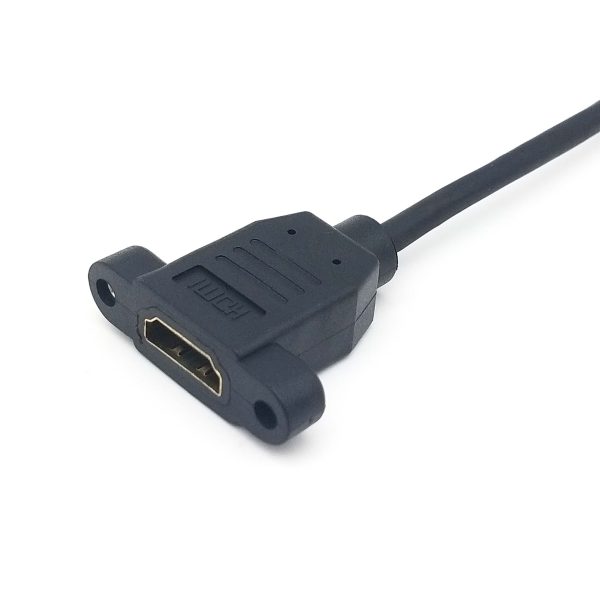 Micro HDMI to HDMI Panel Mount Cable, Male to Female Extension Cable - Image 4