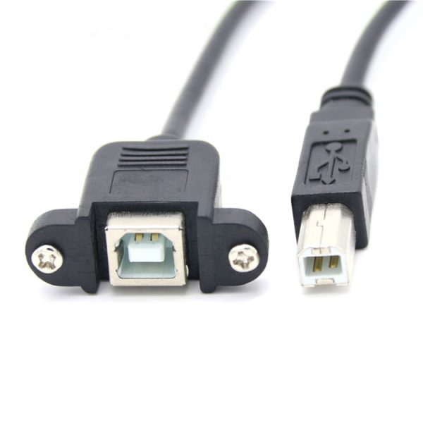USB 2.0 B Panel-Mount Cable, Male to Female Extension Cable - Image 3