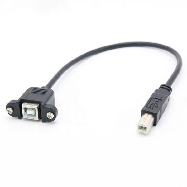 USB 2.0 B Panel-Mount Cable, Male to Female Extension Cable - Image 2