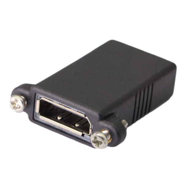 8K DisplayPort 1.4 Panel Mount Adapter Coupler with screw locking Female to Female