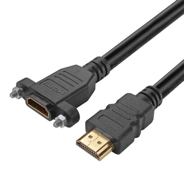 8K HDMI Panel Mount Extension cable, Male to Female, Three different connectors - Image 2