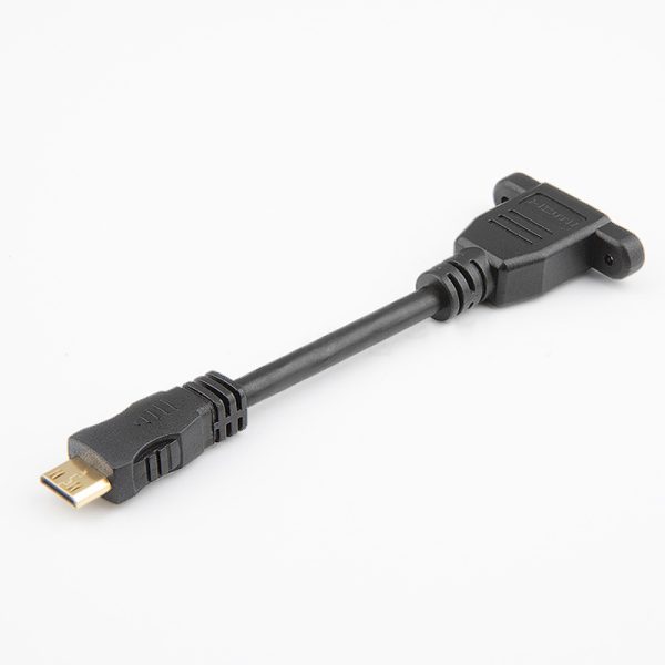 Mini HDMI to HDMI Panel Mount Cable, Male to Female Extension Cable - Image 3