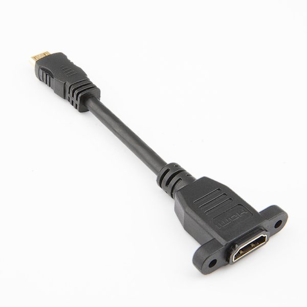 Mini HDMI to HDMI Panel Mount Cable, Male to Female Extension Cable - Image 4