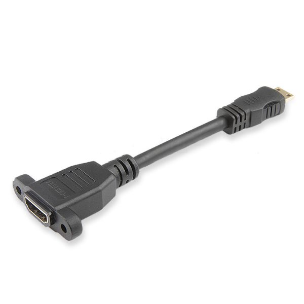 Mini HDMI to HDMI Panel Mount Cable, Male to Female Extension Cable - Image 2