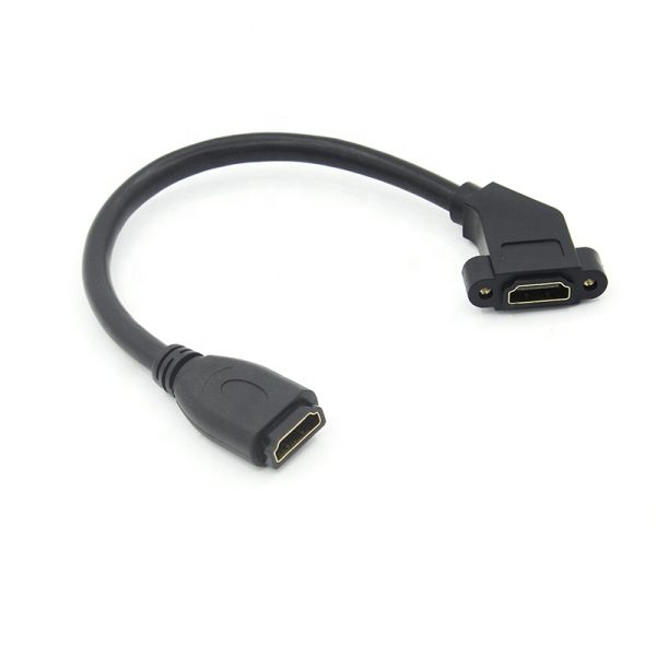 8K 45° Angle HDMI Panel Mount Cable, Female to Female - Image 2