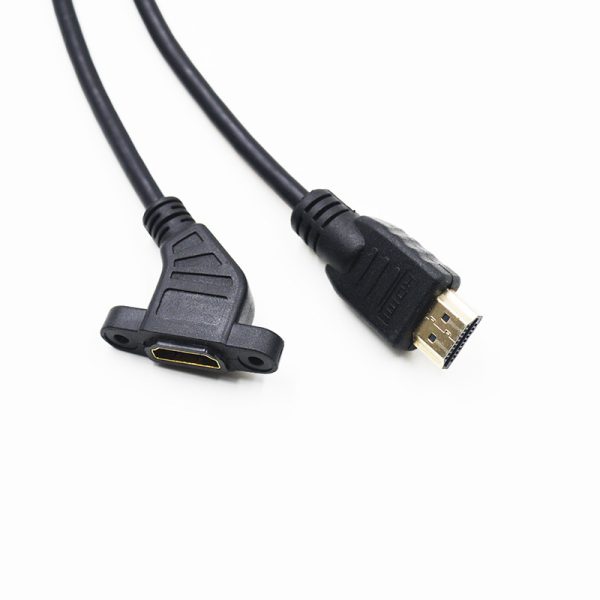 8K 45° Angle HDMI Panel Mount Extension Cable, Male to Female