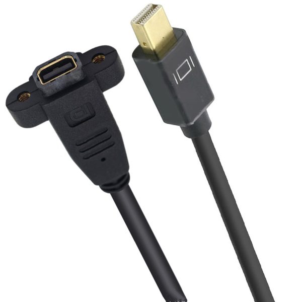 Mini DisplayPort Panel Mount Cable, Male to Female Extension Cable - Image 2