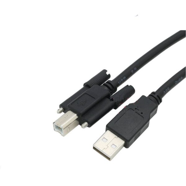 Cabo de extensão de montagem em painel USB 2.0 B com haste de parafuso, M-F