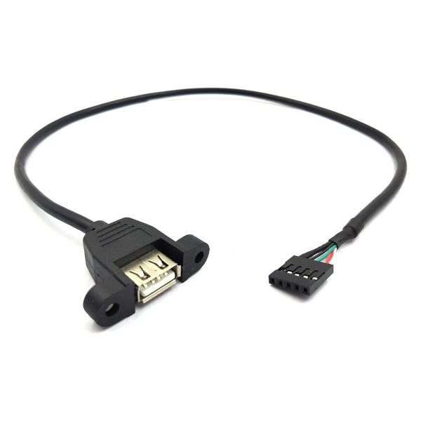 5Pin MotherBoard to USB 2.0 A female Panel Mount Cable - Image 3