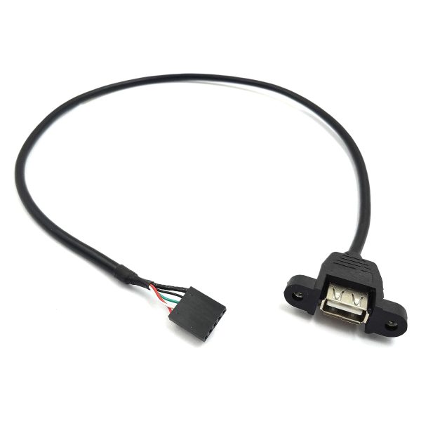 5Pin MotherBoard to USB 2.0 A female Panel Mount Cable - Image 2
