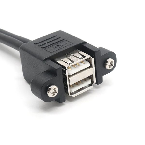 Panel Mount Dual USB 2.0 A Extension Cable, Male to Female - Image 5