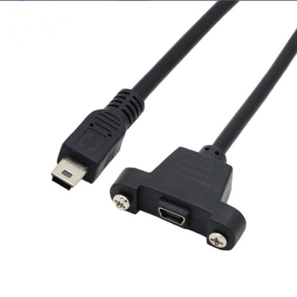 Mini USB 2.0 Panel Mount Cable, Male to Female Extension Cable - Image 2
