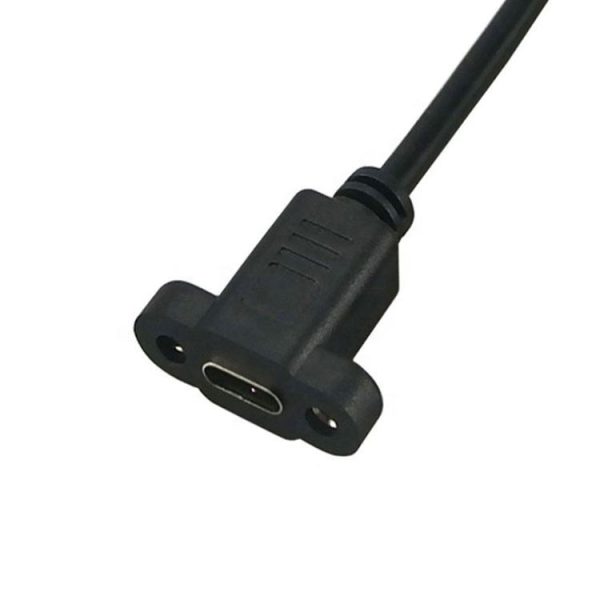 Micro USB 2.0 to USB-C Panel Mount Cable, Male to Female Extension Cable - Image 4