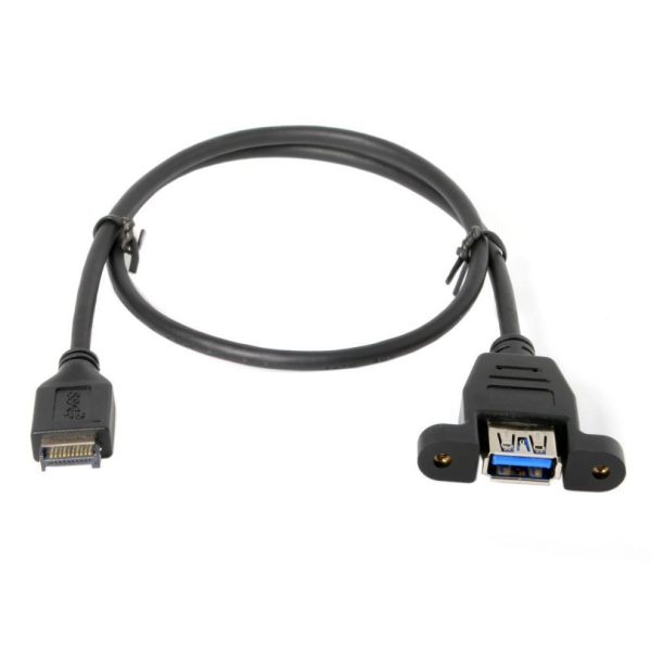 USB Type-E to USB 3.0 A Panel Mount Cable, M-F Extension Cable - Image 3