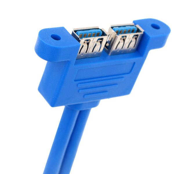 Panel Mount 20PIN MotherBoard Female to Dual Horizontal USB 3.0 A Female Cable - Image 5