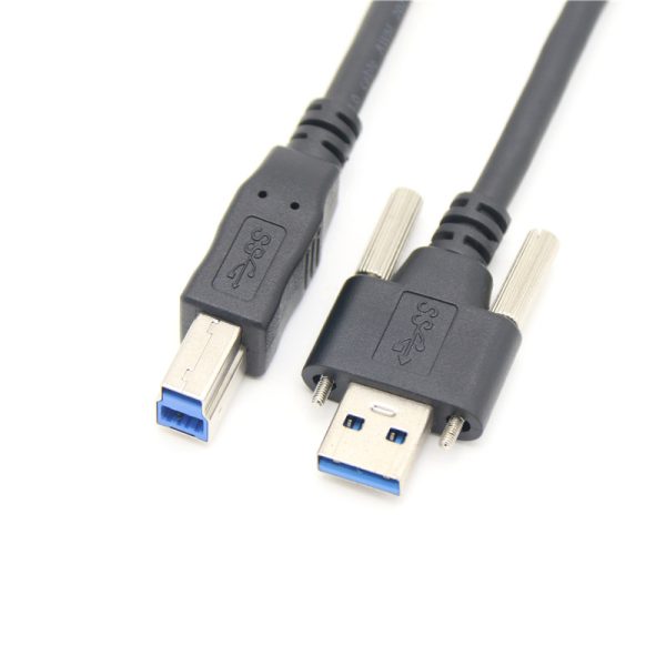 Cabo de montagem em painel USB 3.0 A para B, macho para macho