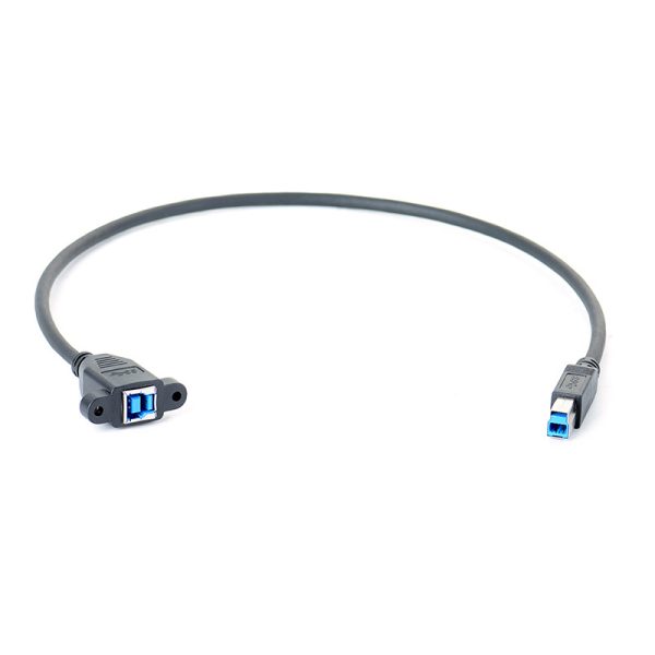 USB 3.0 B Panel Mount Extension Cable, Male to Female - Image 5