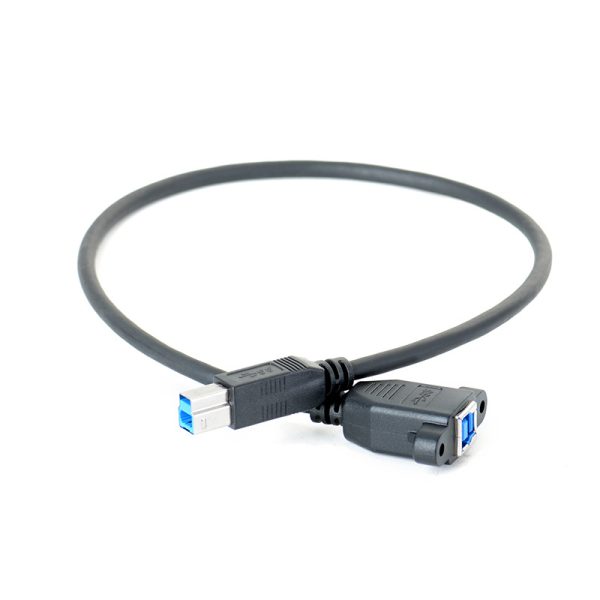 USB 3.0 B Panel Mount Extension Cable, Male to Female - Image 4