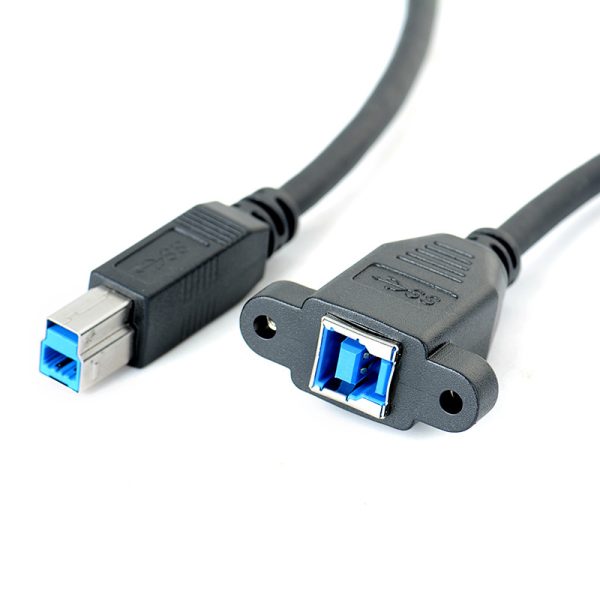 Cabo de extensão de montagem em painel USB 3.0 B, macho para fêmea