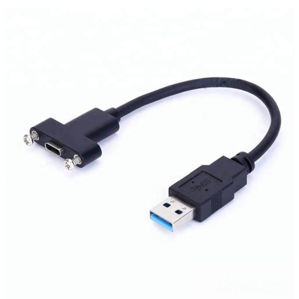 Panel Mount USB C to USB 3.0 A Female to Male Extension Cable