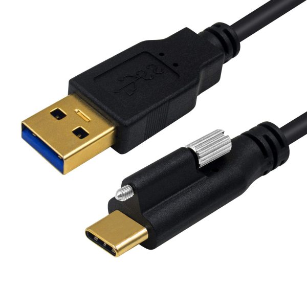 USB 3.0 A to USB Type-C Panel Mount Cable with screw rod, Male to Male