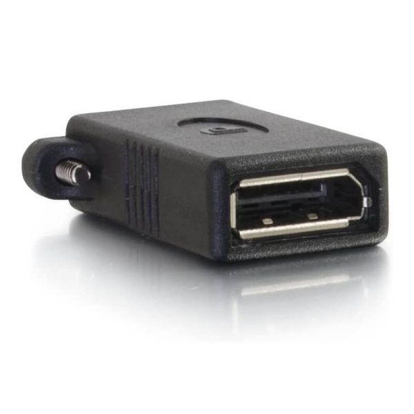 8K DisplayPort 1.4 Panel Mount Adapter Coupler with screw locking Female to Female - Image 3