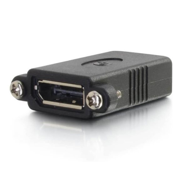 8K DisplayPort 1.4 Panel Mount Adapter Coupler with screw locking Female to Female - Image 2