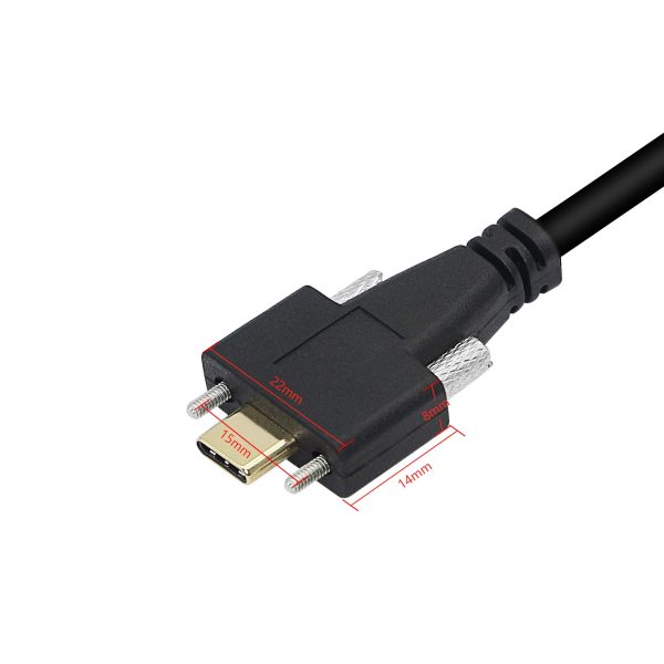 USB 3.1 Type C Panel Mount Cable USB-C Male to Female Extension Cable with dual screw - Image 5