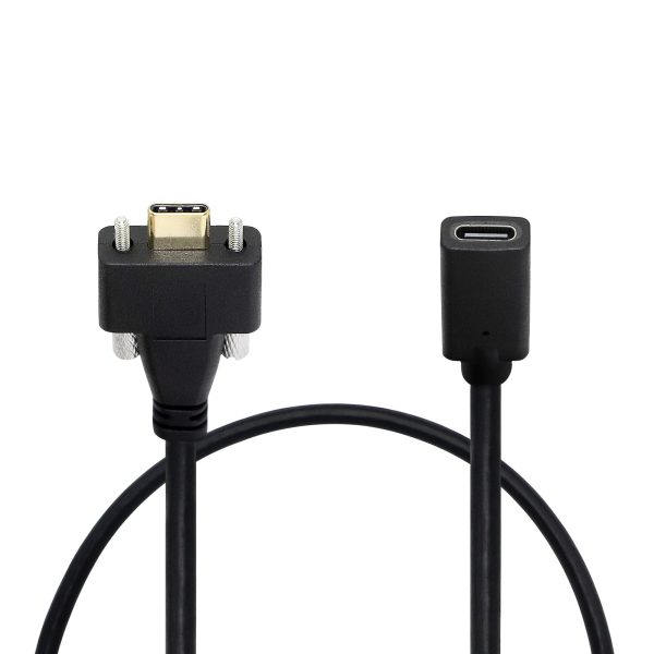 USB 3.1 Type C Panel Mount Cable USB-C Male to Female Extension Cable with dual screw - Image 3