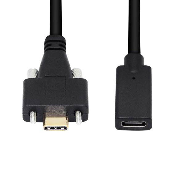 USB 3.1 Type C Panel Mount Cable USB-C Male to Female Extension Cable with dual screw - Image 2