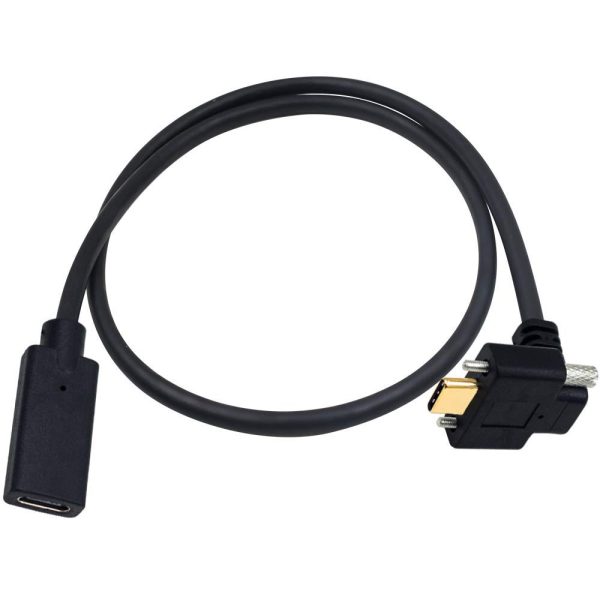 Panel Mount UP Angle USB 3.1 Type C Cable Male to Female Extension cable with screw - Image 4