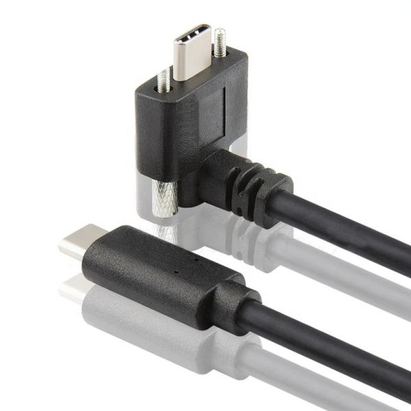 UP Angle USB-C Panel Mount Cable USB 3.1 Type C Male to Male Cable with screw - Image 3