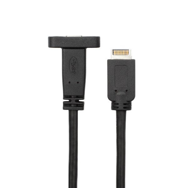 Panel Mount USB Type-E to USB 3.1 Type C Male to Female Extension Cable - Image 2