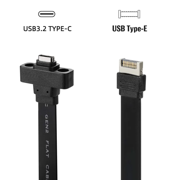 Flat USB Type-E Panel Mount Cable Male to USB 3.1 Type C Female MotherBoard Panel Mount Extension Cable - Image 3