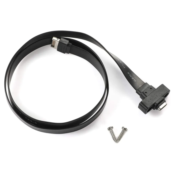 Flat USB Type-E Panel Mount Cable Male to USB 3.1 Type C Female MotherBoard Panel Mount Extension Cable - Image 2