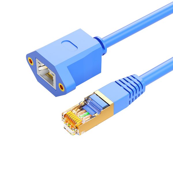 Keystone type RJ45 Panel Mount Cable Cat6A Cat7 Cat8 SFTP Male to Female Extention Cable - Image 2