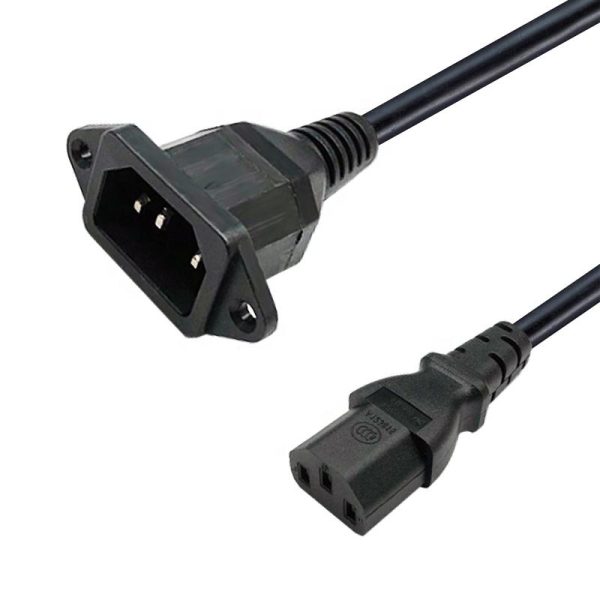 IEC C14 to C13 Power Panel Mount Cable